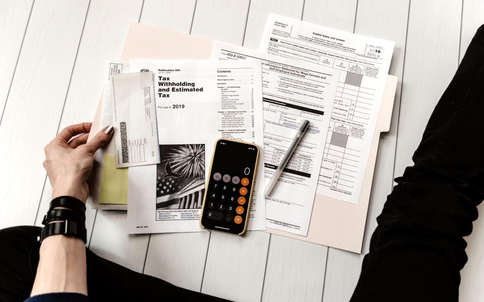 Documents on a working desk