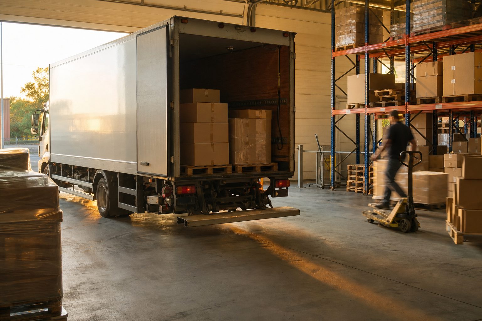 Work truck in an equipment bay ready for financing